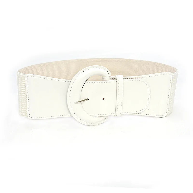 Fashion Silver Blue Gold Women Wide Elastic Waist