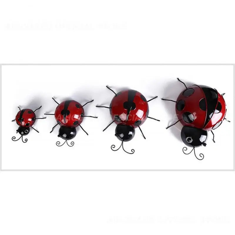 3D Metal Ladybugs Wall Mounted Decor Garden Creative