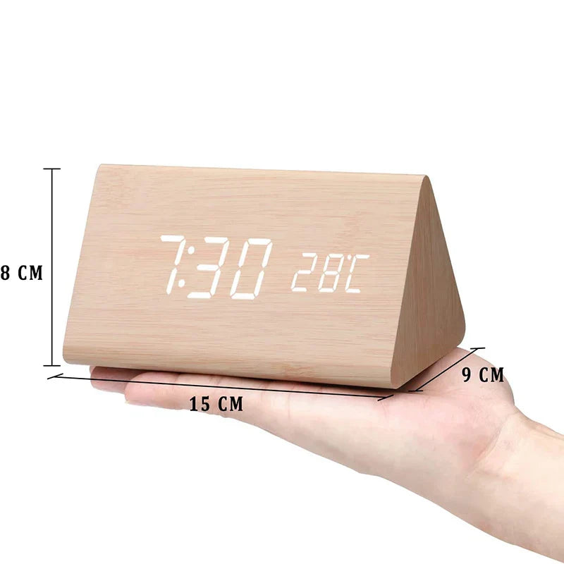 Modern Wooden Led Smart Alarm Clocks For Bedrooms