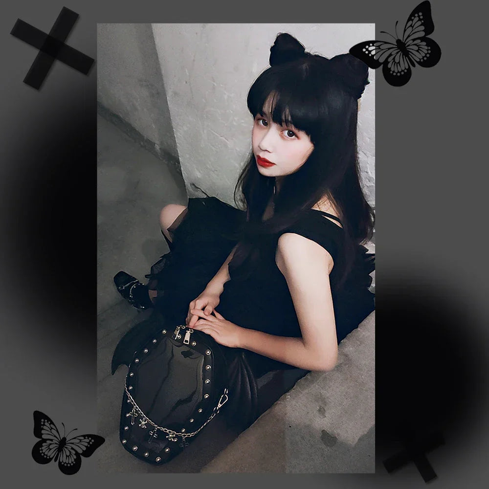 Bat Wings Ita Backpack Enamel Pin Display Shoulder