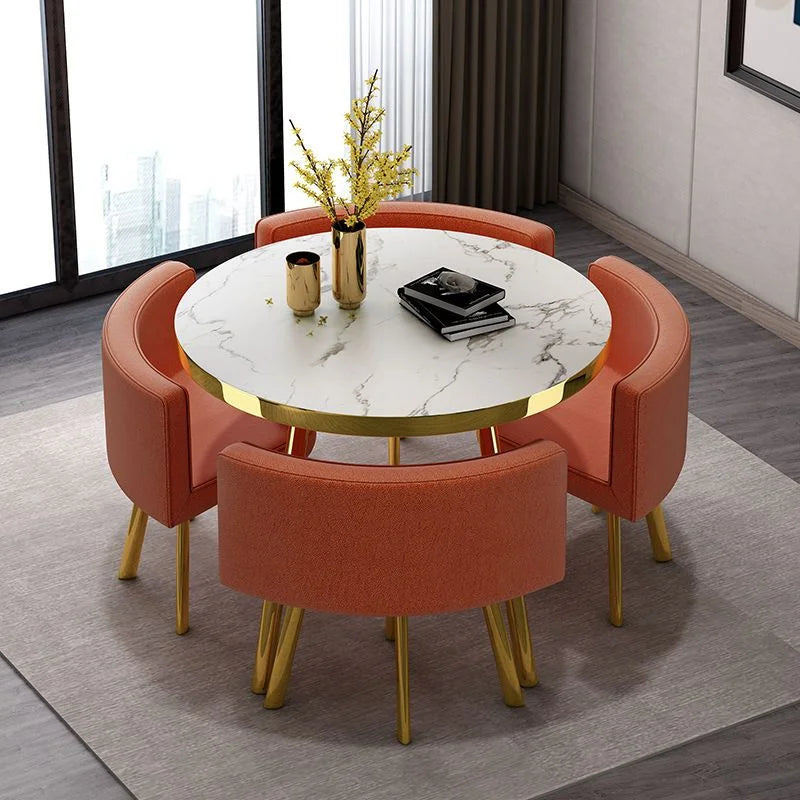 Luxury Reception Negotiation Table and 4 Chairs Round