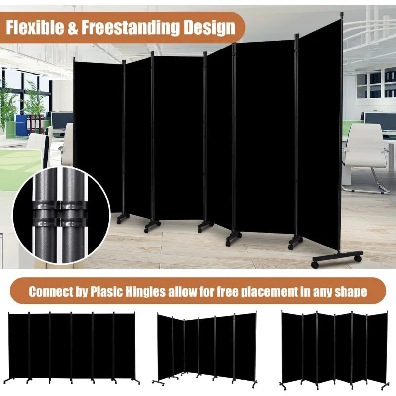 Room Divider Portable 132'' Partition Room Dividers and