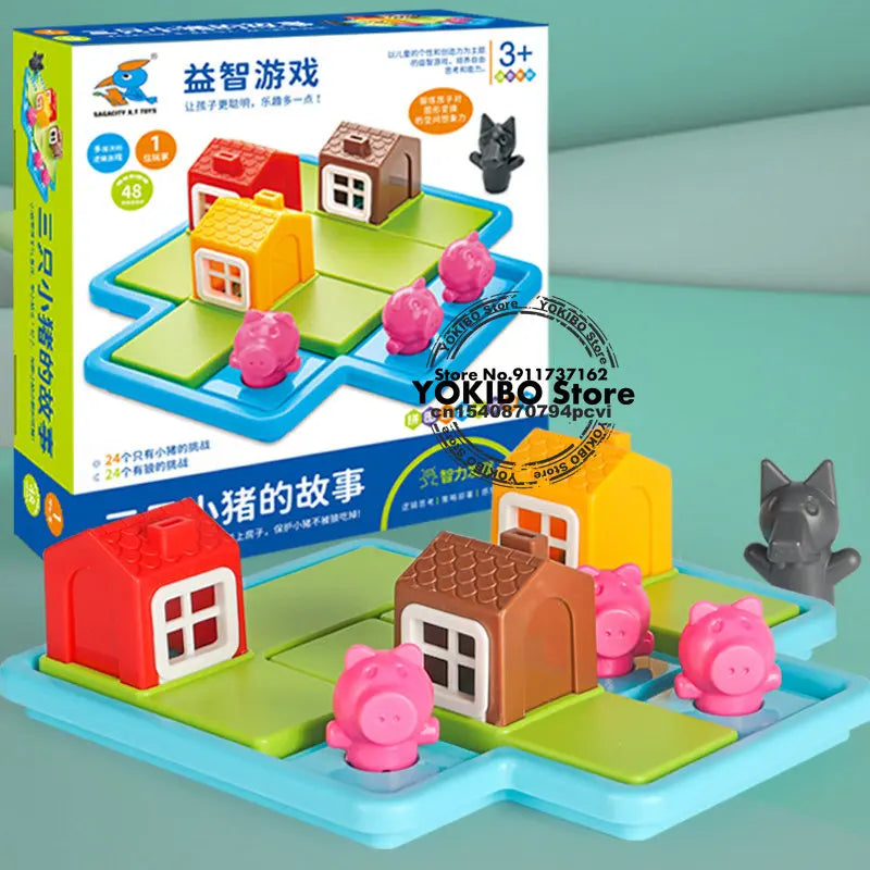 Logic Board Game Kids Marble Run Blocks Puzzle