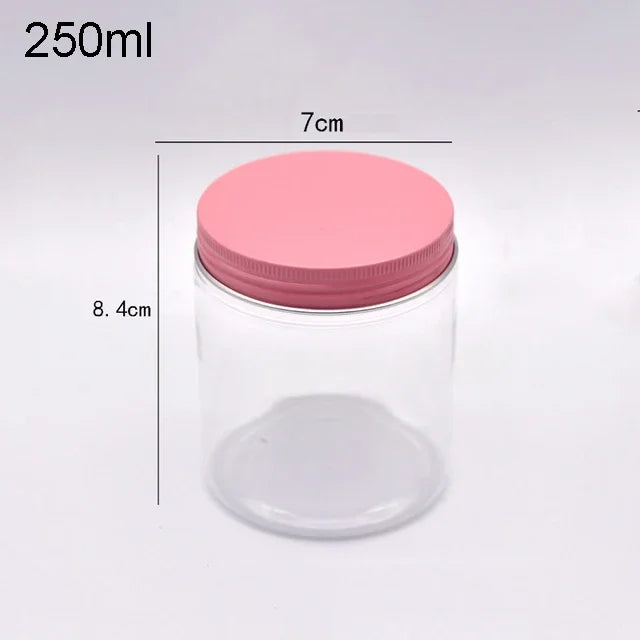 12Pcs Plastic Jar With Lids Clear Cosmetic Refillable