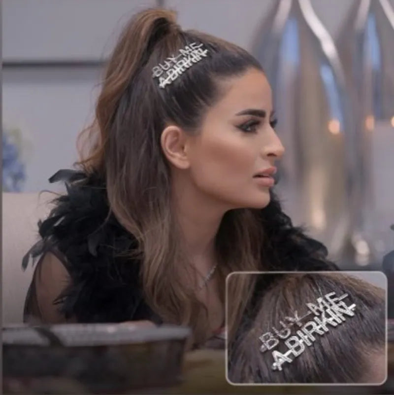 Buy Me A Birkin Rhinestone Hair Clips 2pcs/set