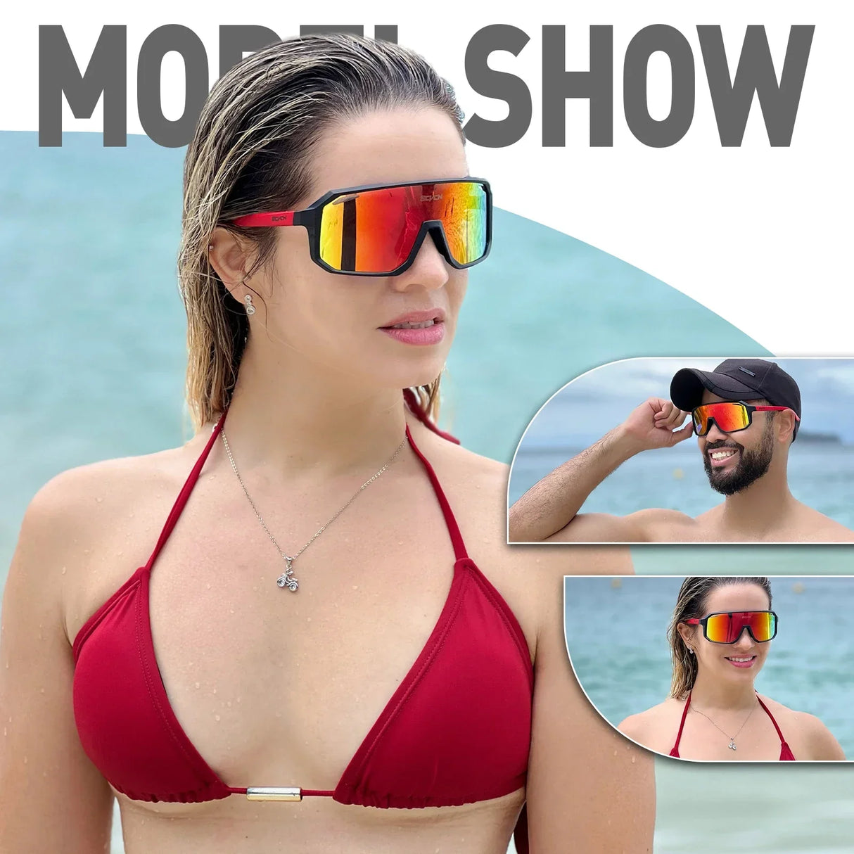 SCVCN-Sunglasses for Men Sport Cycling Glasses Bike Mountain