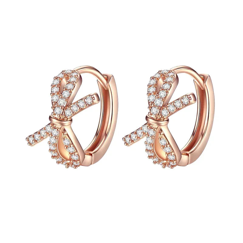 Rose Gold Hoop Earrings For Women 925 Silver