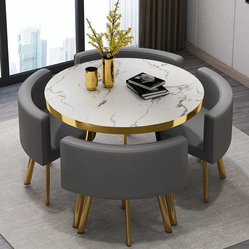 Luxury Reception Negotiation Table and 4 Chairs Round