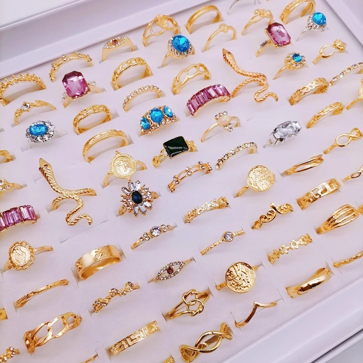 30PcsLot Vintage Rings for Women Gem Snake Spider