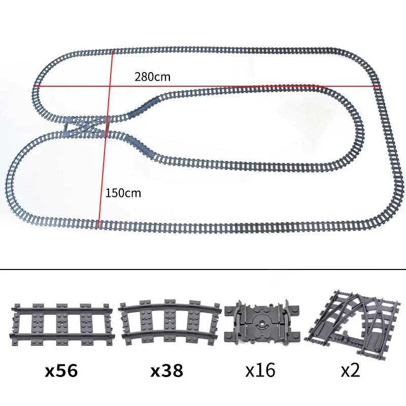 City Trains Train Track Rail Bricks Model Toy