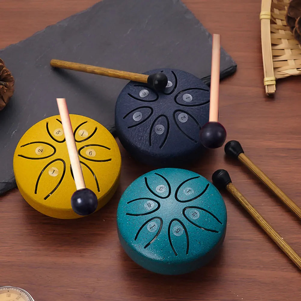 Mini Steel Tongue Drum 3 Inch 6 Notes