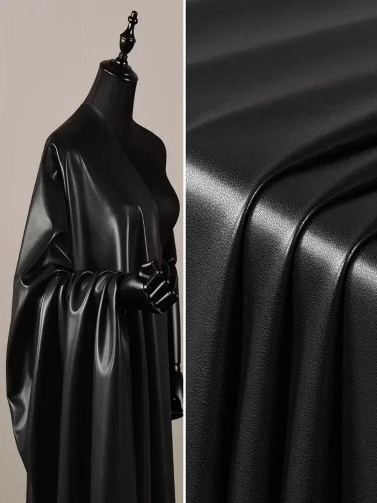 True Protein Leather Fabric Soft Black Silky Highly