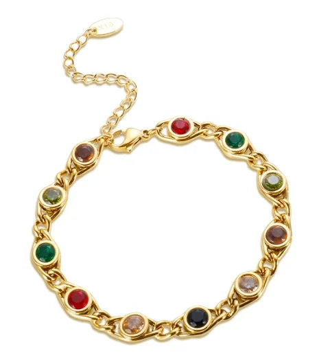Luxury Cubic Zirconia Paneled Cuban Chain Bracelet 316L