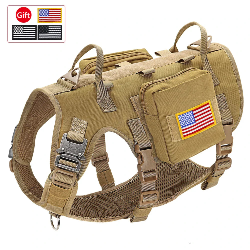 Tactical Military Dog Harness Collar Leash Set Durable