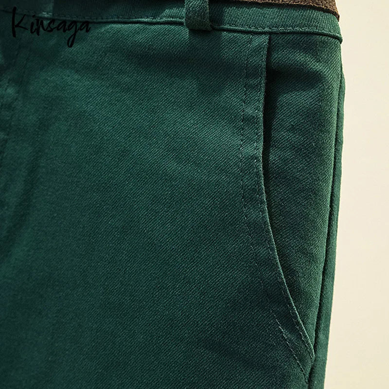 Plus Size Slim High Waist Front Slit Midi