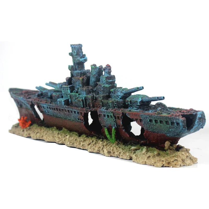 49cm Navy Warship Batttle Ship Resin Boat Aqaurium