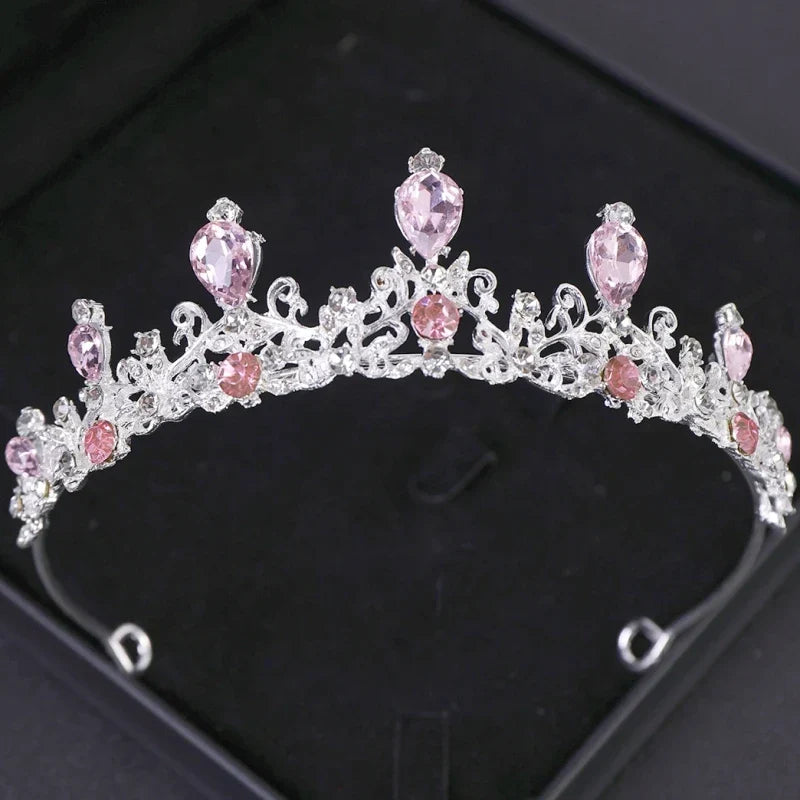 Pink Crystal Tiaras And Crowns Rhinestone Prom Diadem