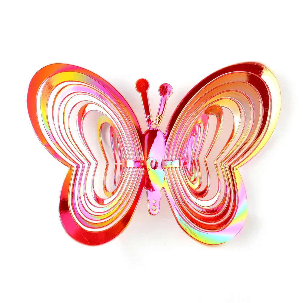 3D Butterfly Bird Repeller Spinner Wind Chimes Hanging