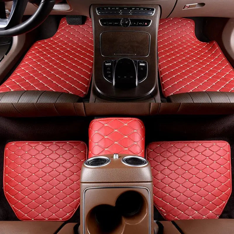 5PCS/Set Leather Car Floor Mats Universal PVC Waterproof