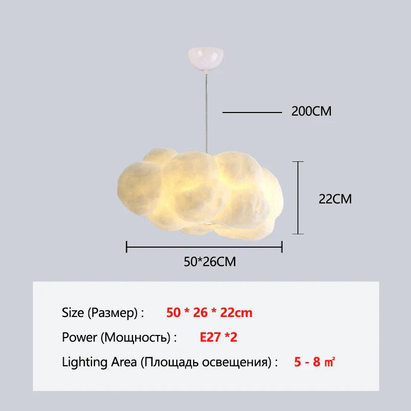 Cloud Chandelier Restaurant Lamps Modern White Floating Cloud