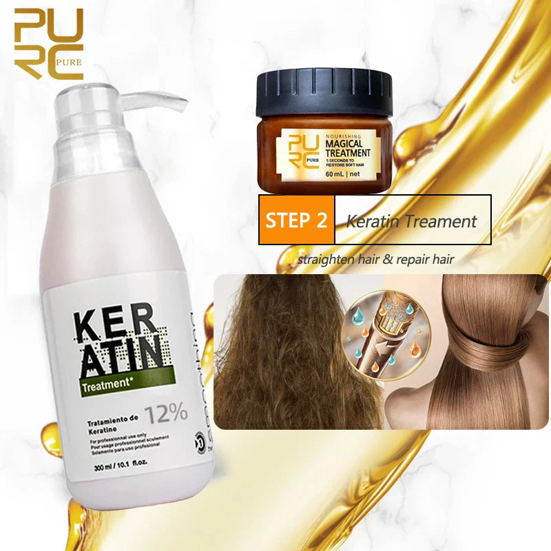 PURC Professional Keratin Hair Treatment Set Brazilian Hair