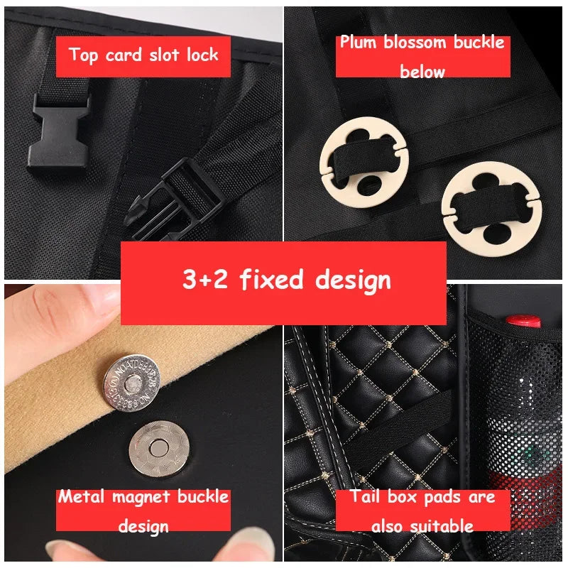 PU Leather Car Rear Seat Back Storage Bag