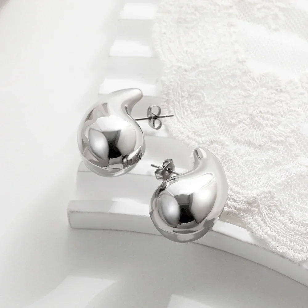 Waterdrop Chunky Hoop Earrings Dupes for Women Lightweight
