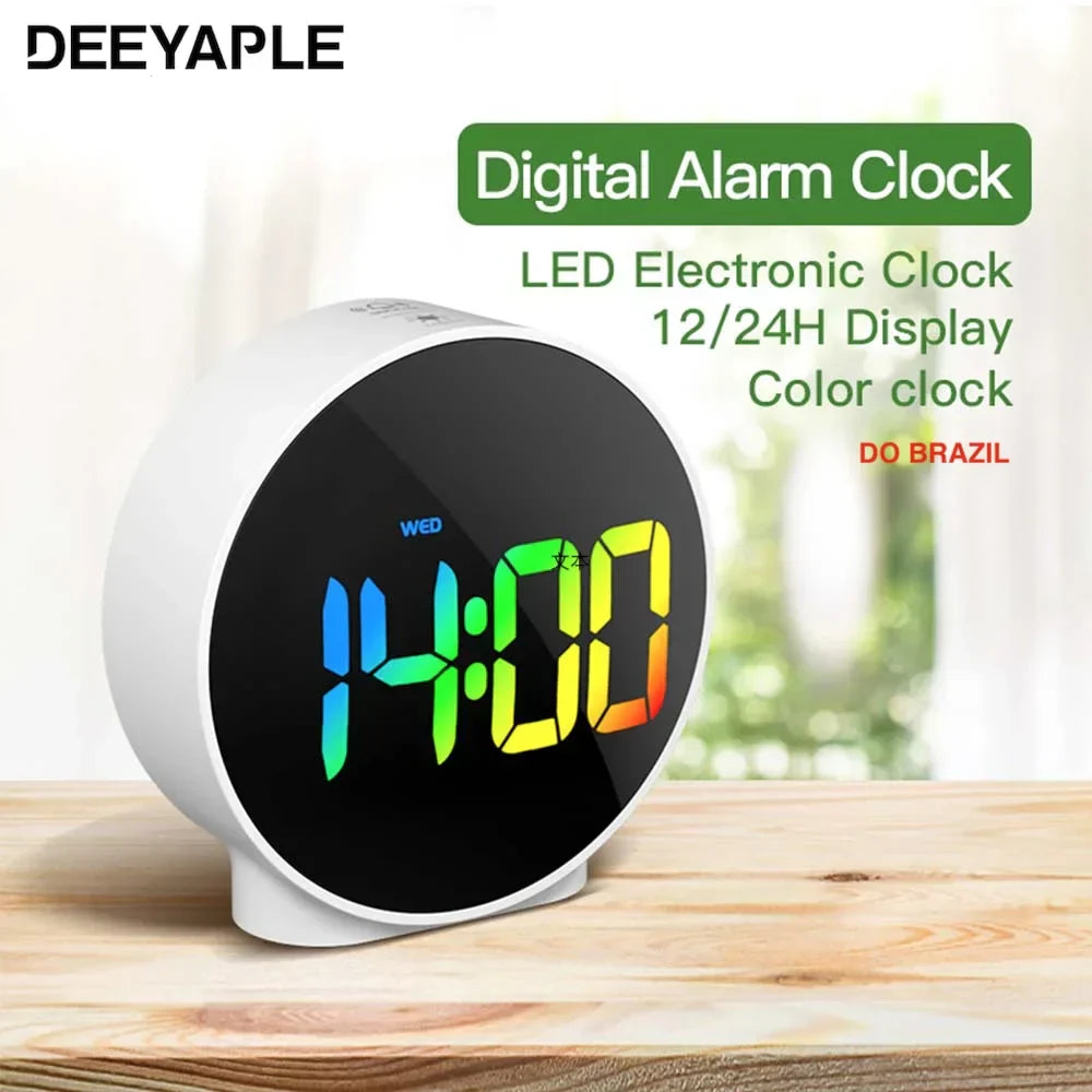 Deeyaple Colorful Alarm Clock Desk Clock Memory Function