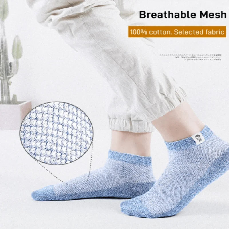 Men‘s Breathable Anti-bacterial Deodorant Socks Summer Thin Short Socks Mesh Breathable, Odor Proof, Fashion, Casual Sports Sock
