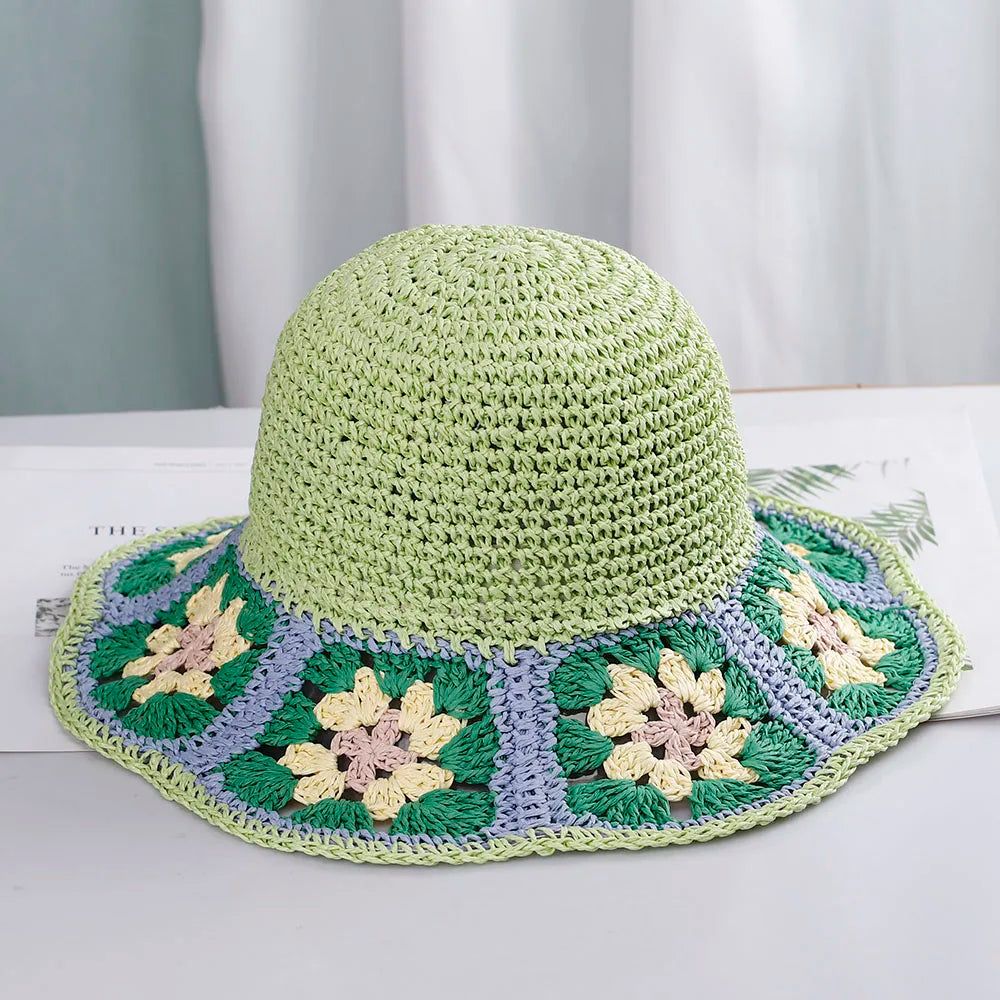 NEW 2022 Womens Straw Hats crochet hat bucket