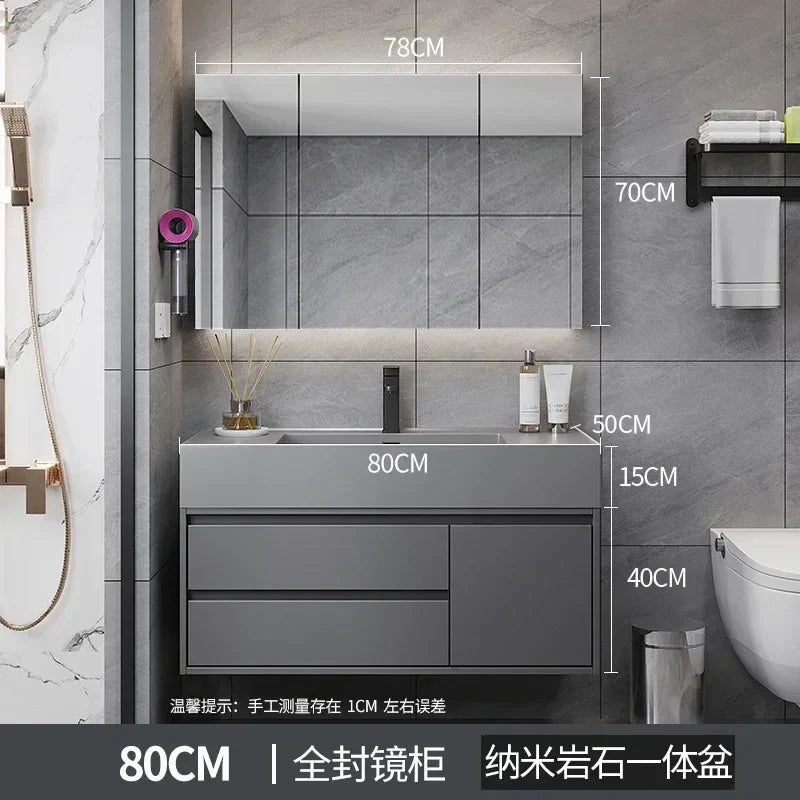 Toilet Vanity Wall Bathroom Cabinets Drawer Wall Washbasin