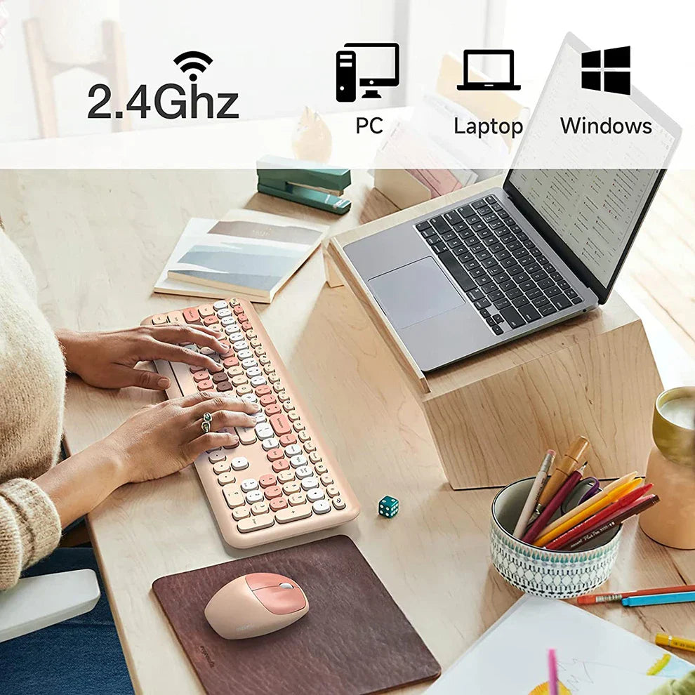 Wireless Keyboard Mouse Combo 2.4G Compact Keyboard and