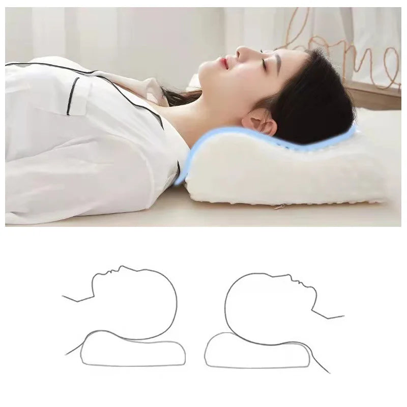 1pc Sleeping Memory Pillow Cervical Massage Pillows Natural
