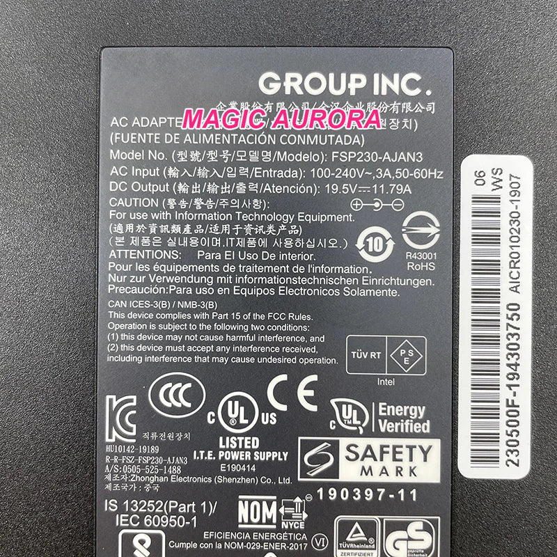 FSP FSP230-AJAN3 230W Charger For INTEL NUC8I7HVK NUC8I7HNK