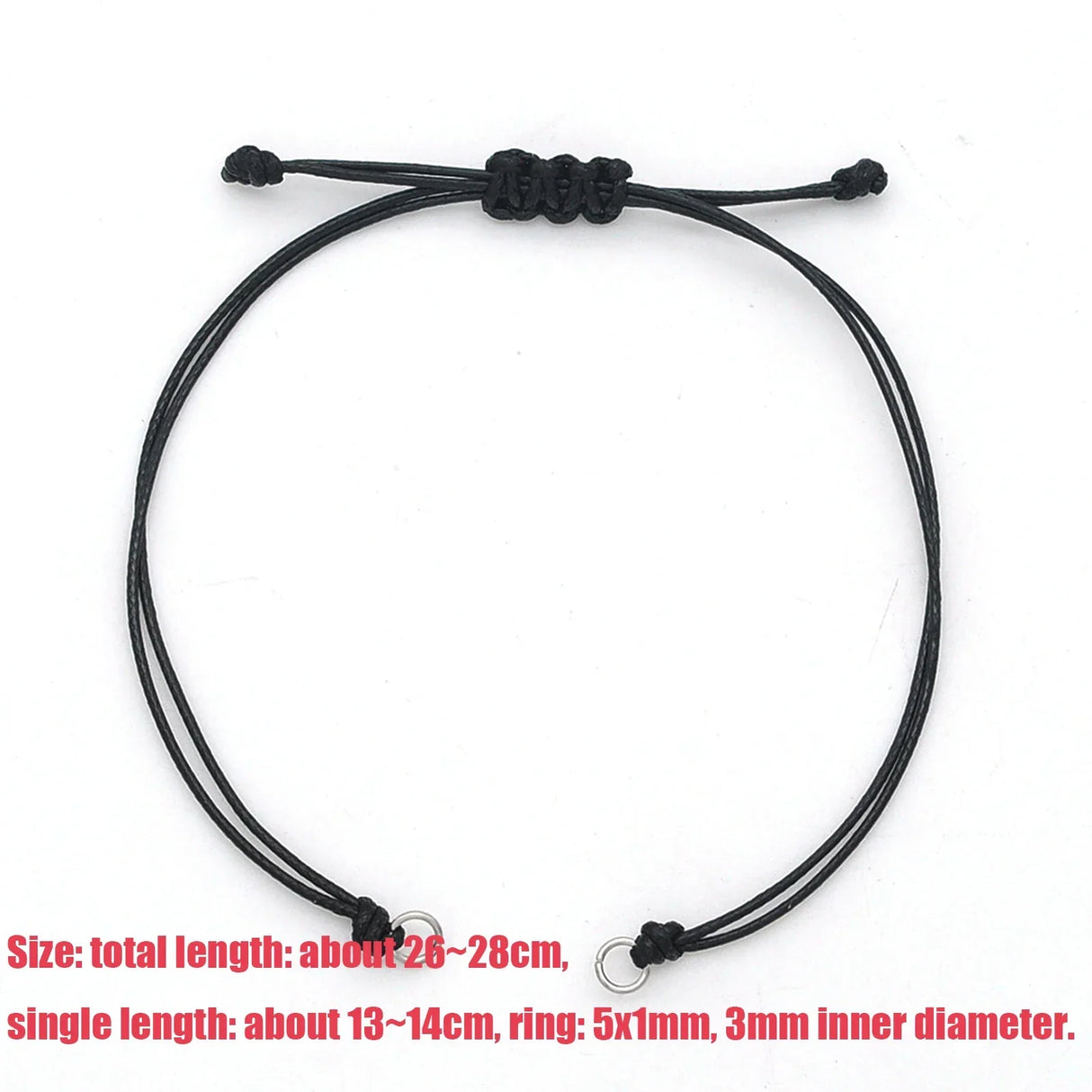 5pcs Black Braided Waxed Cord Thread Rope with