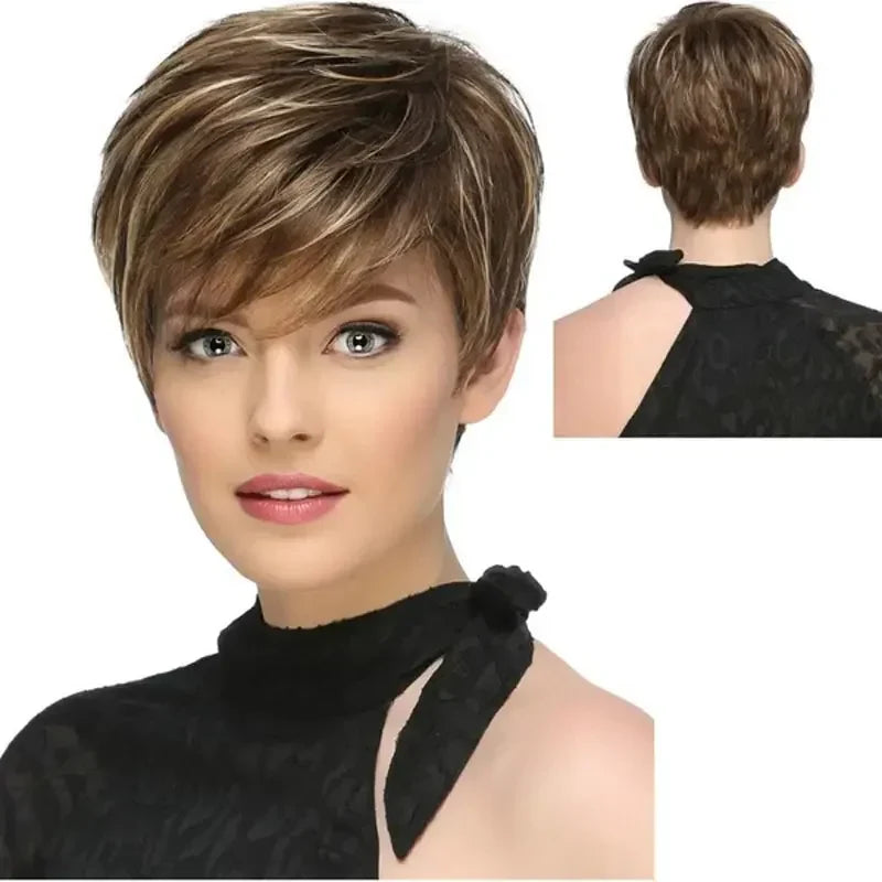 Women's Fashion Short Synthetic Wigs Pixie Cut Blonde
