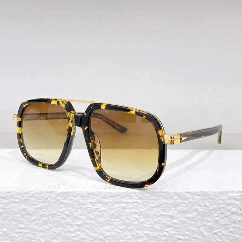 Square Double Bridge Sunglasses 7101 Men and Women