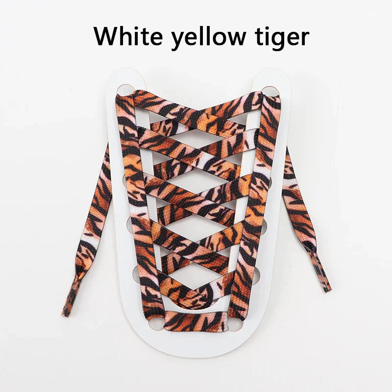 Animal Pattern Shoelaces Flat AF1AJ Sneakers Shoe laces
