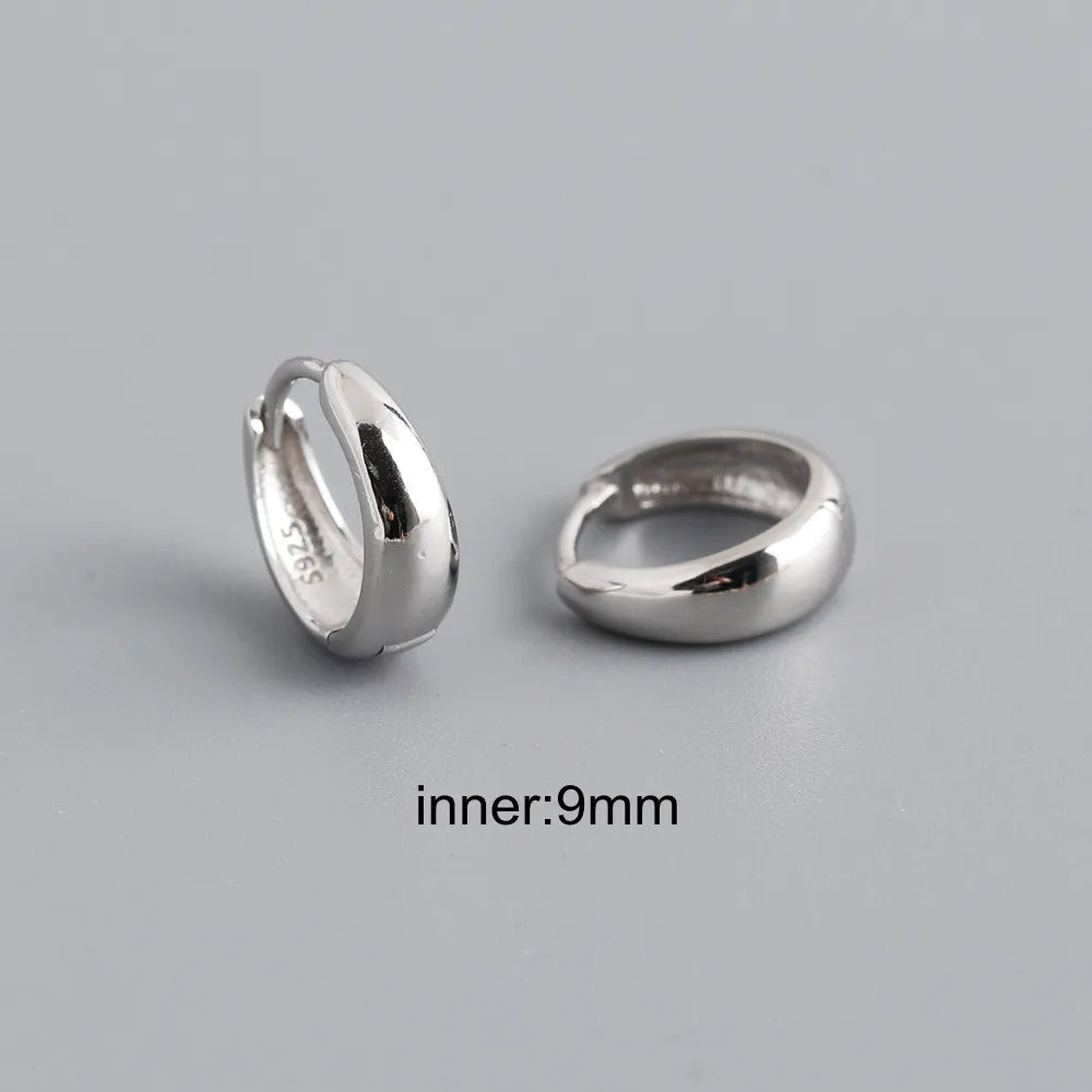 CCFJOYAS Punk Rock 6/7/8/9/10mm 925 Sterling Silver Round