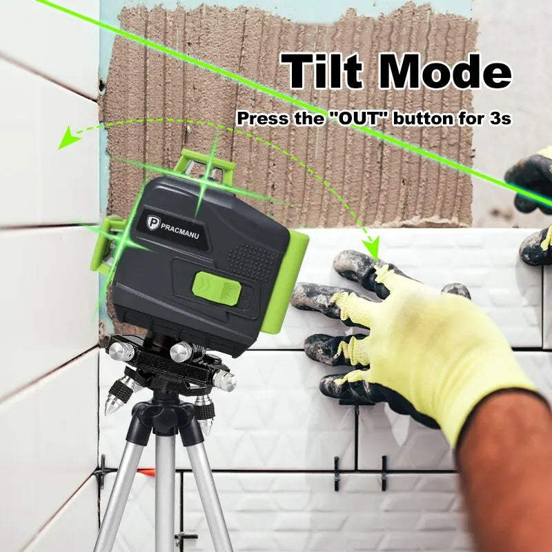 Pracmanu 12 Lines 3D Laser Level Self-Leveling Horizontal