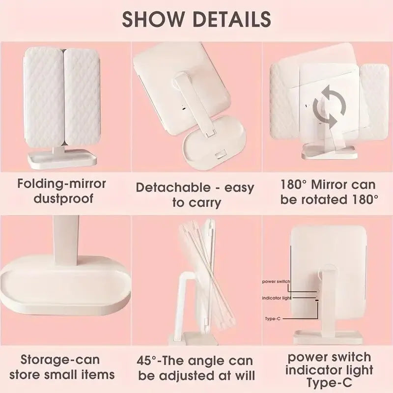 Makeup Mirror With Lights, 2X 3X Magnification, Lighted
