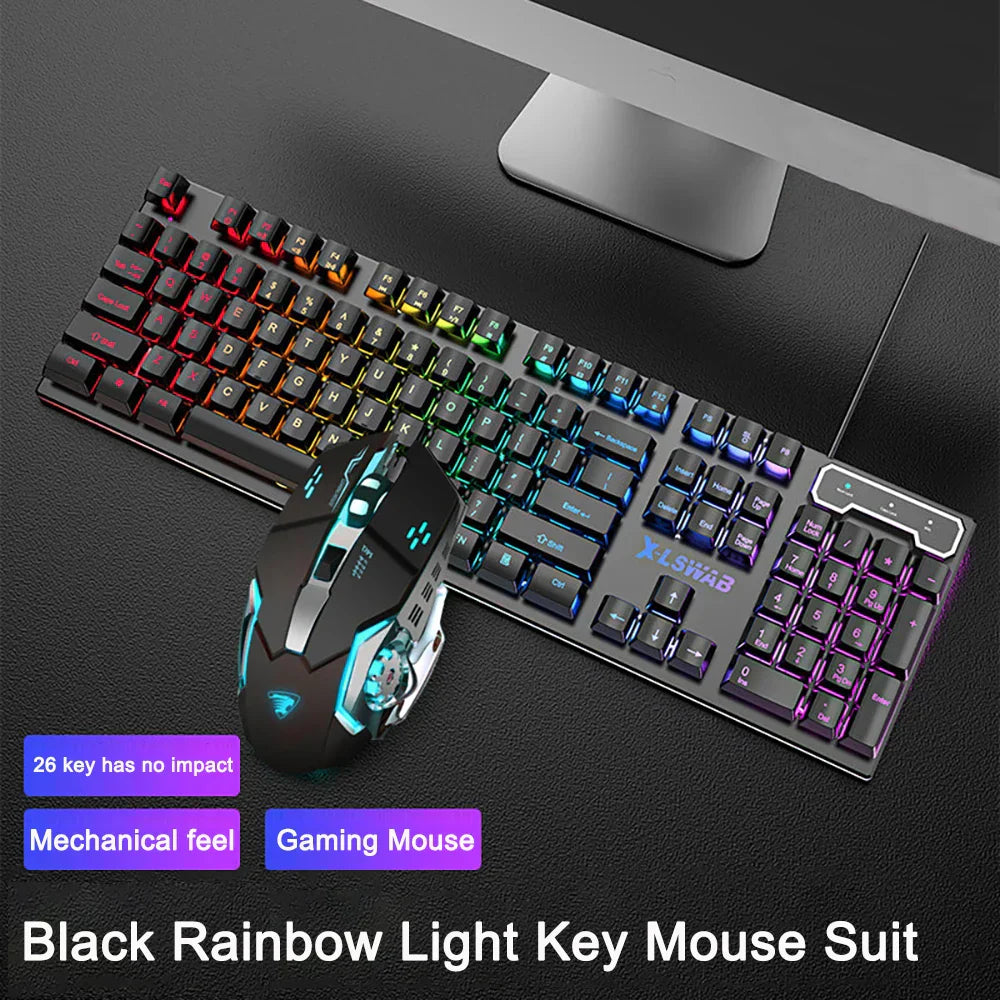 3-piece Set Gaming Keyboard Mouse Headphone Set Wired