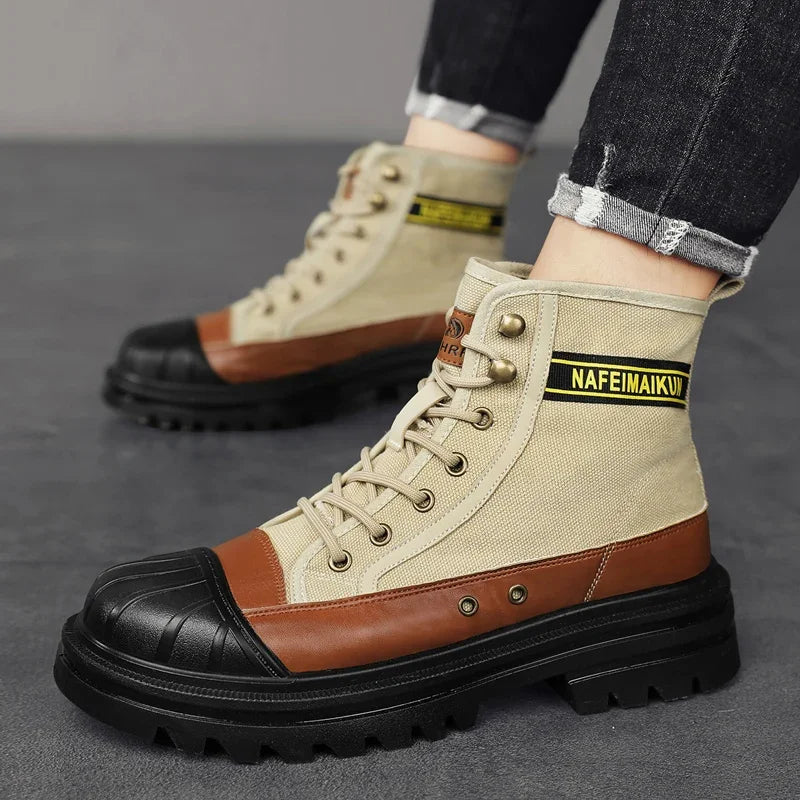 Shoes for Men Outdoor Male Booties 2023 Canvas