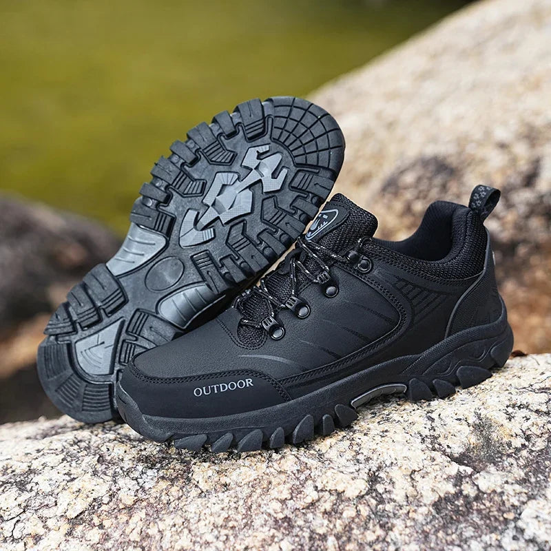 Shoes for Men Snow Boots Winter Plush Warm Men Boots Waterproof Leather Sneakers Hot Men Motorcycle Boots Outdoor Winter
