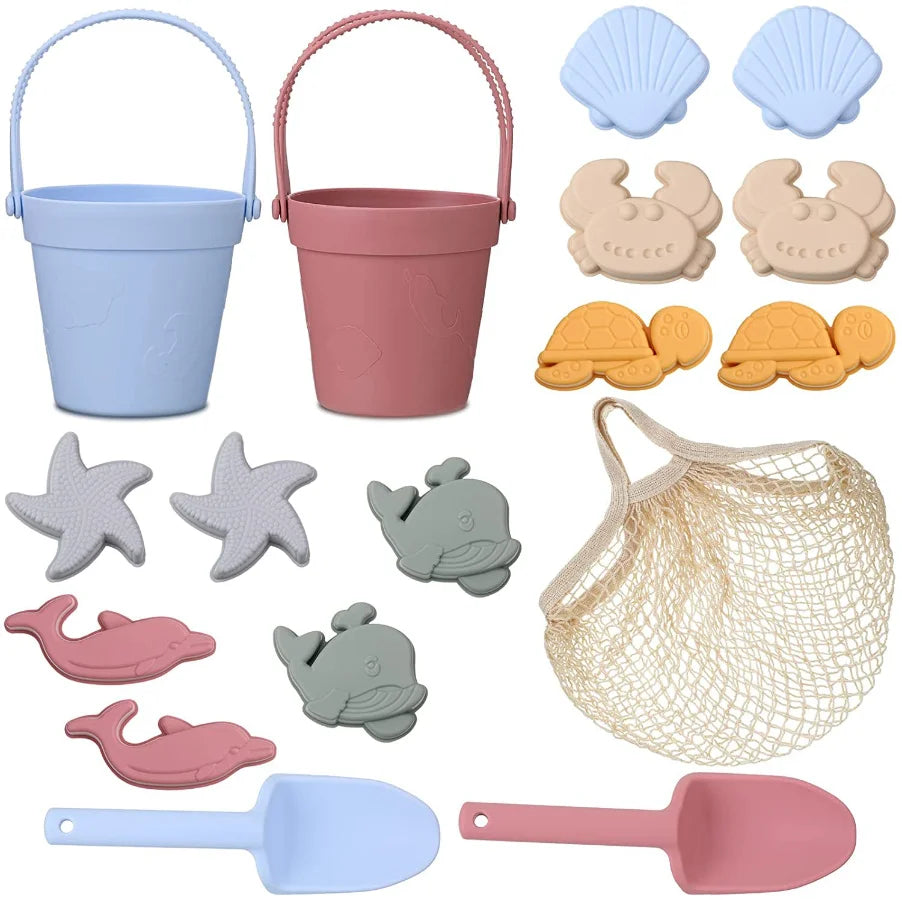 Silicone Beach Toys Set Kids Travel Friendly Beach