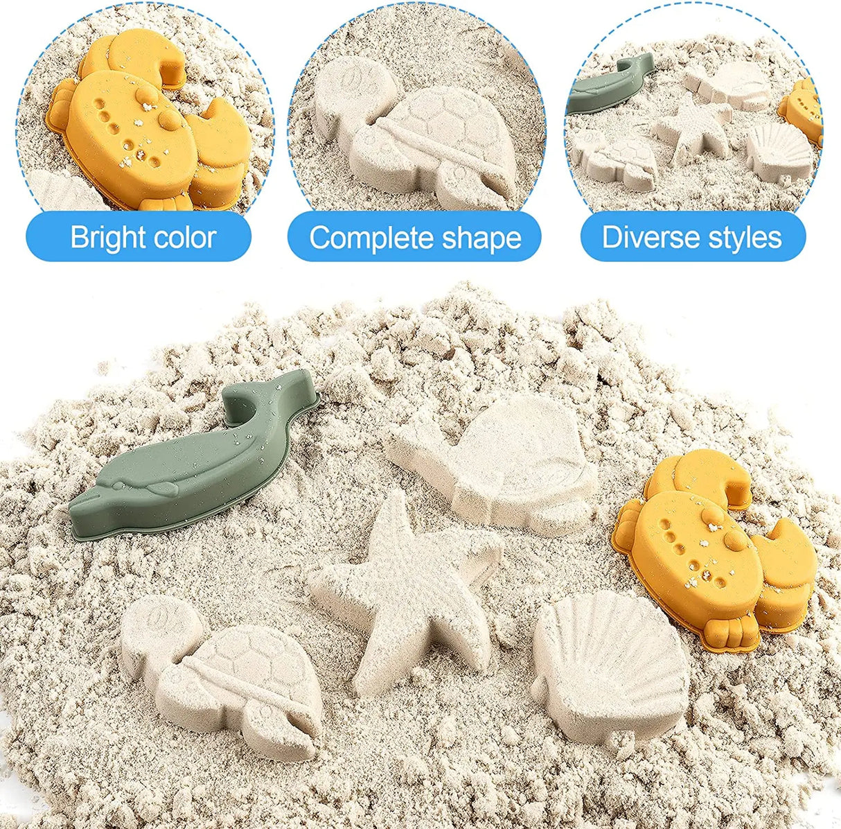 Silicone Beach Toys Set Kids Travel Friendly Beach
