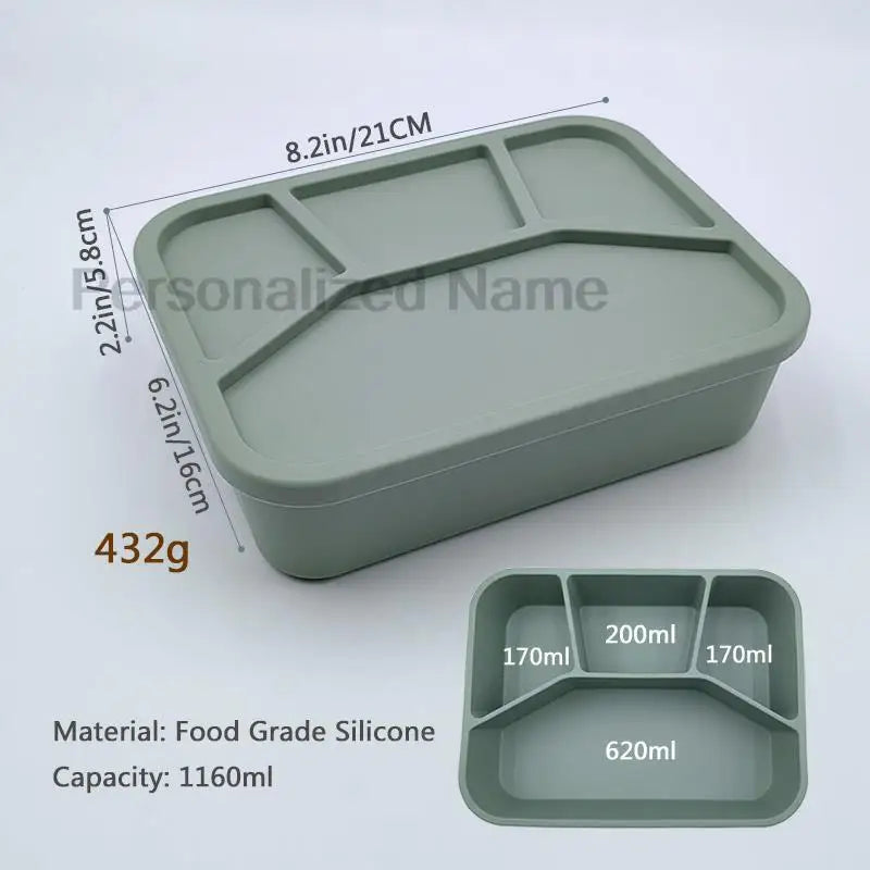 Silicone Lunch Box With Interlayer Adult lunch Box