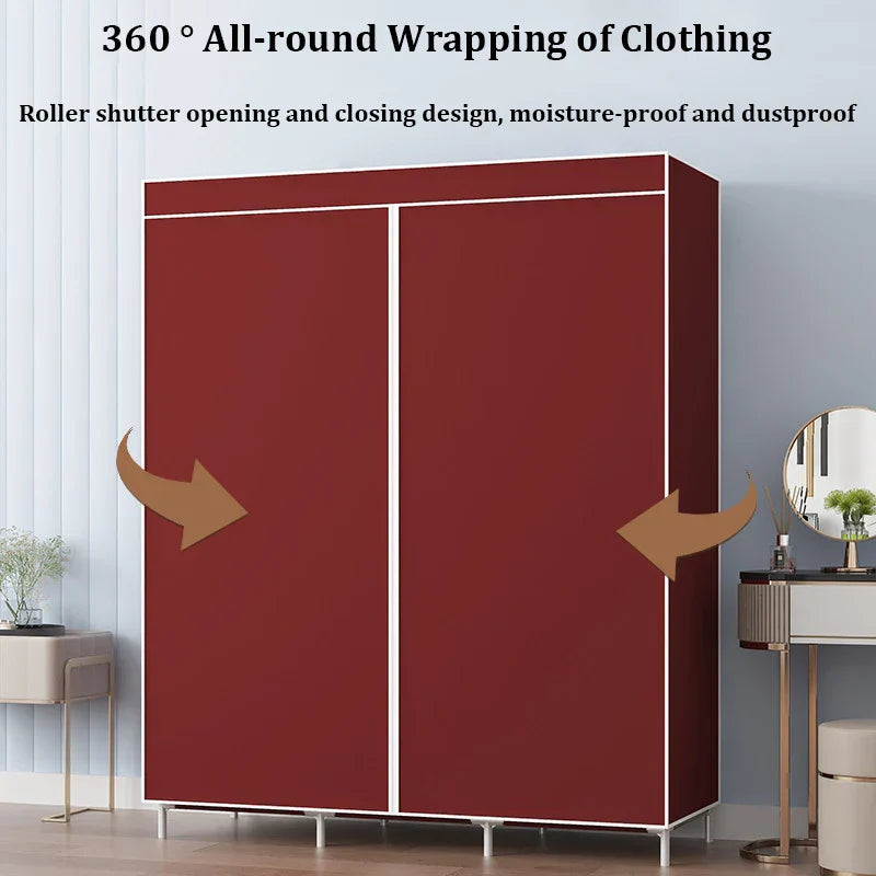 Simple Clothes Storage Wardrobe Moisture&Dust Prevention Home Clothes