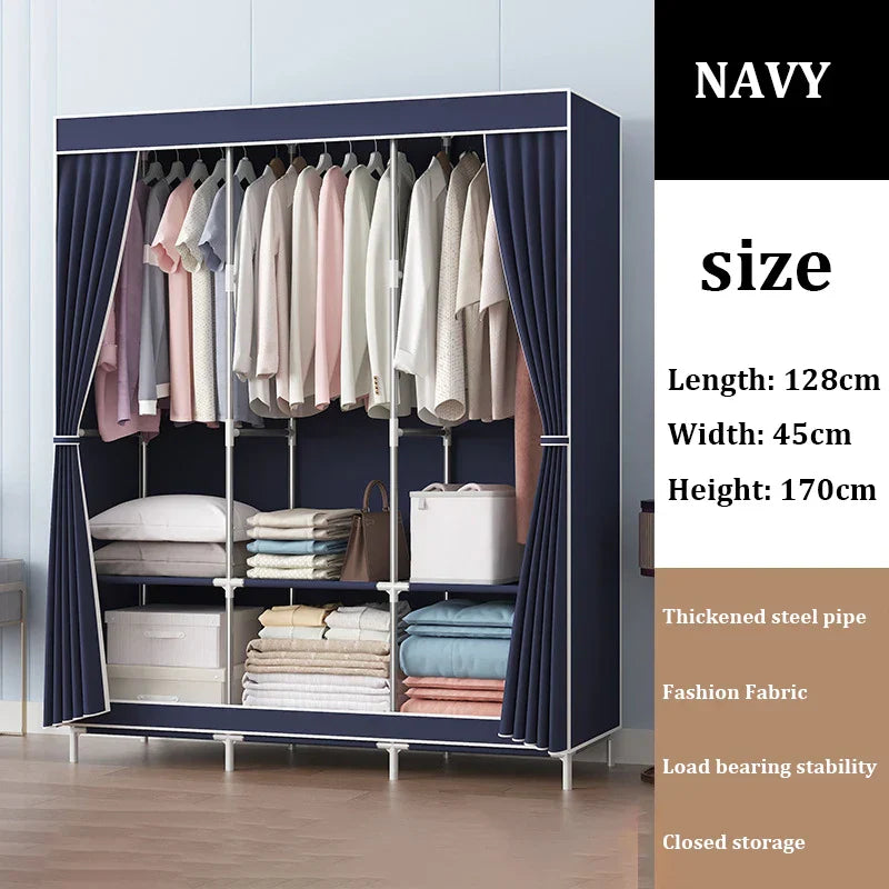 Simple Clothes Storage Wardrobe Moisture&Dust Prevention Home Clothes
