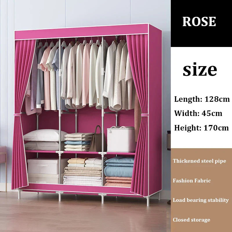 Simple Clothes Storage Wardrobe Moisture&Dust Prevention Home Clothes